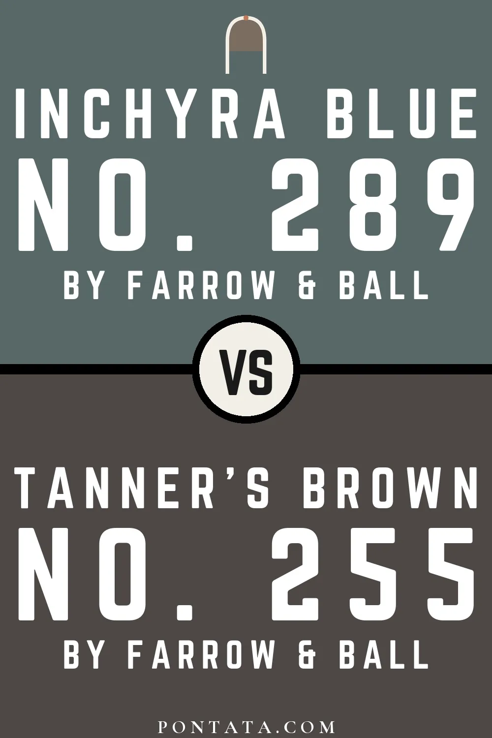 Inchyra Blue vs Tanner's Brown paint color comparison