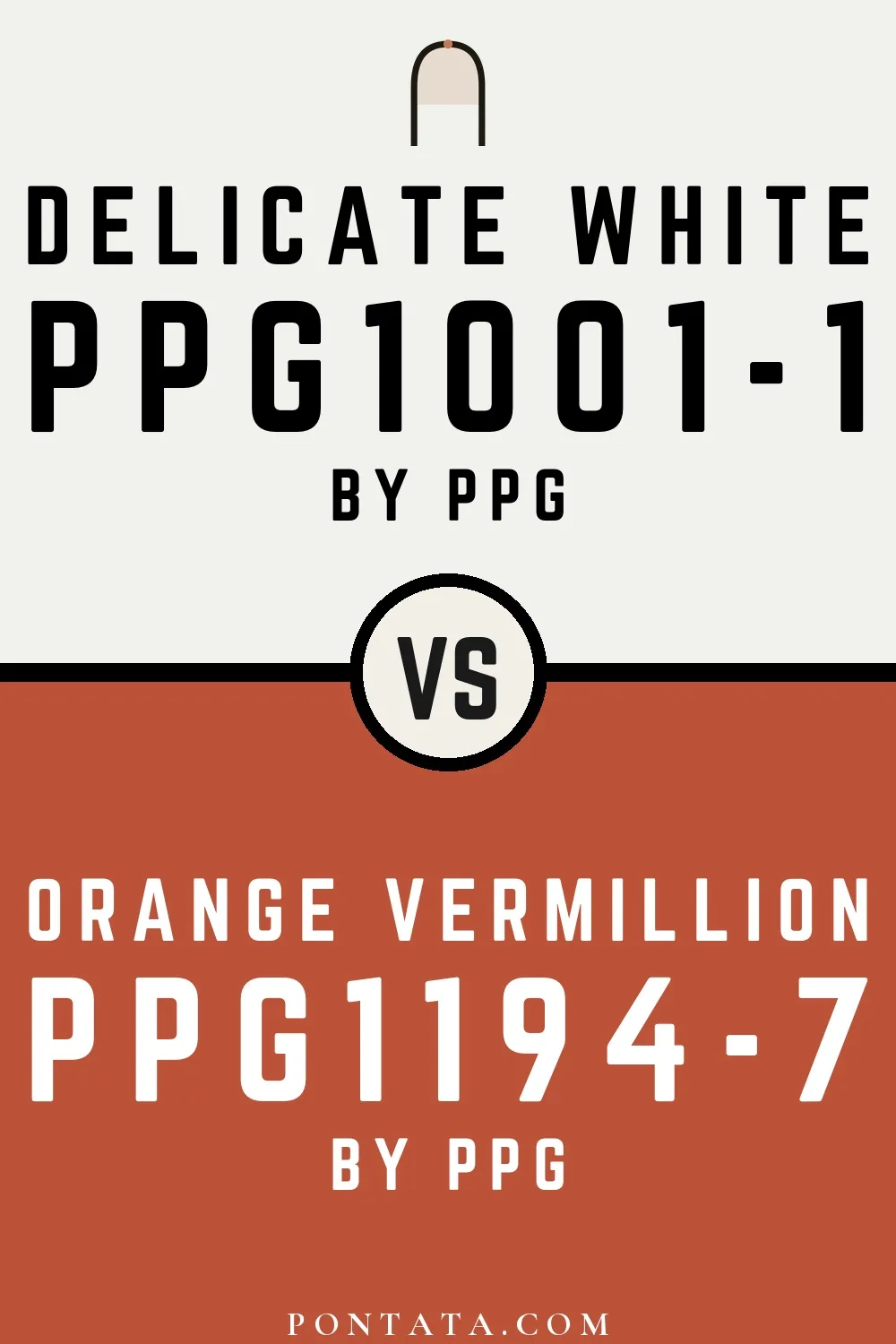 Delicate White vs Orange Vermillion