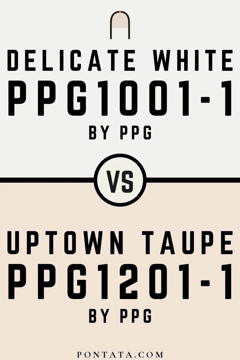 Delicate White vs Uptown Taupe