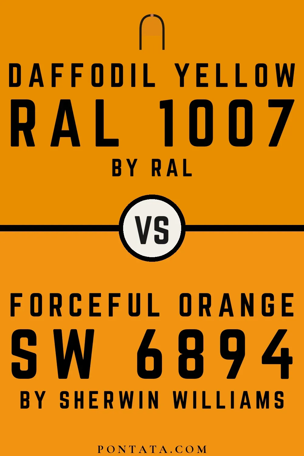 Daffodil yellow vs Forceful Orange