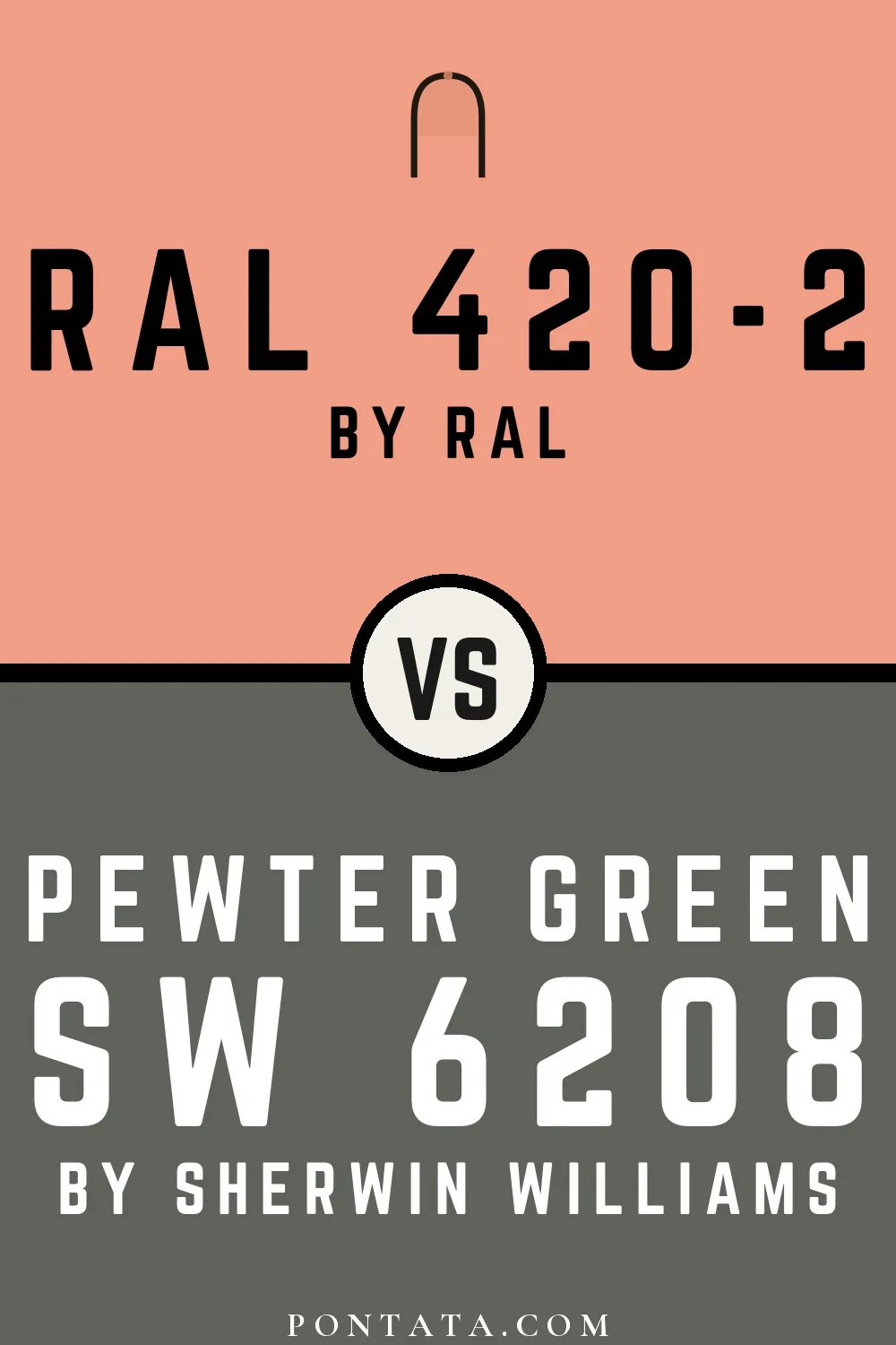 RAL 420-2 vs Pewter Green