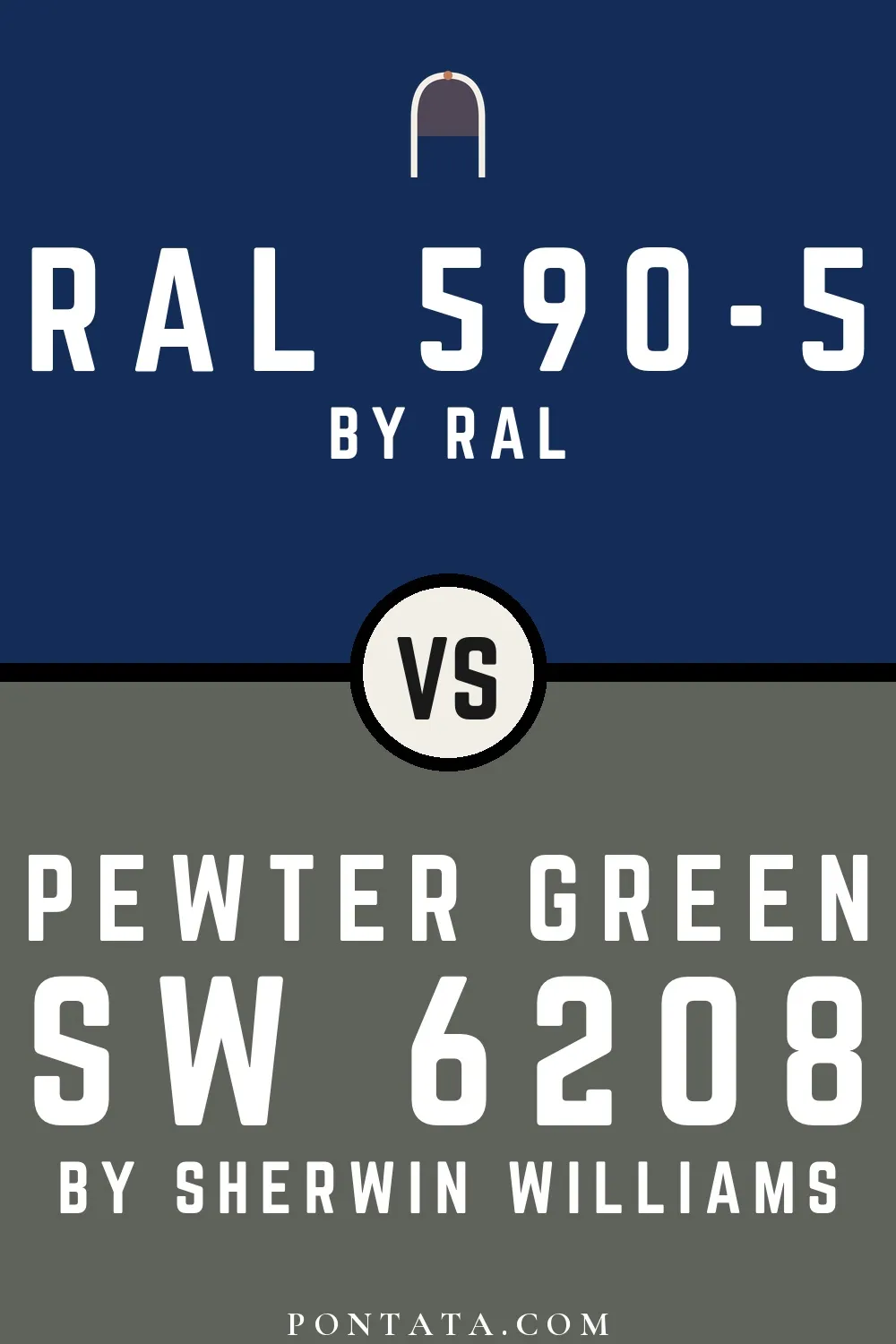 RAL 590-5 vs Pewter Green